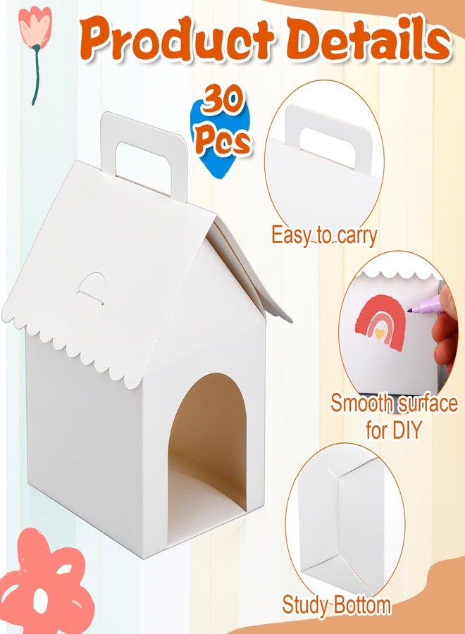MBAIYO 30 Pcs Mini Dog Party Favors Boxes, Adopt A Puppy Party Favors Boxes White Dog House Shaped Treat Gift Box with Handle & Ventilation Holes for Puppy Adoption Birthday Dogs Themed Parties - Image 3