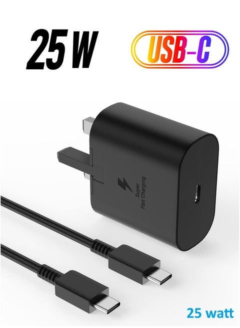 25W Super Fast Charger Type C for Samsung Galaxy S24, S23, S22, S22 Ultra, S22+, S21, S20, A15, A25, A35, A55 5G, A05, A54, A53, A34, A32 TAB,USB C Super Fast Charger Adapter with USB C Charging Cable
