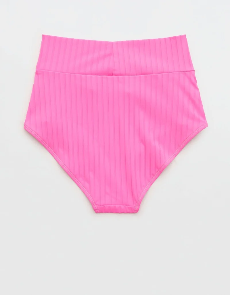 Aerie  Aerie Ribbed High Waisted Full Coverage Bikini Bottom for Women | Best Price UAE