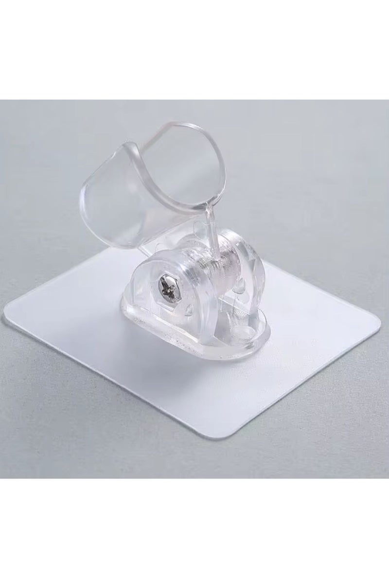 Zalcoon Strong Adhesive and Waterproof Shower Head Holder,360 Rotating Adjustable Handheld Shower Holder,Shower Head Holder Wall Mount,Perfect for Handheld Shower Head with Hose (Clear) - Image 1