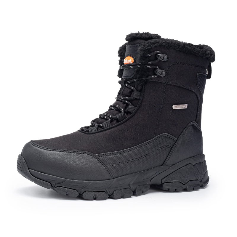 SHULOOK Men's Snow Boots Waterproof Warm Fur Lined Winter Hiking Boot Non-slip Outdoor Ankle High-top Shoes Work Hiker Trekking Trail - Image 1