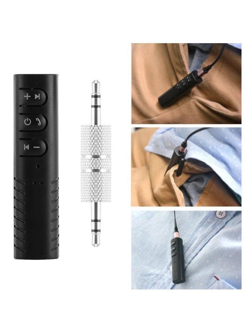 TEXEEM Bluetooth 5.0 Receiver, Wireless Audio Adapter with 3.5mm AUX, Portable Car Kit for Hands-Free Calling, Music Streaming, Compatible with Home Stereo, Speakers, Wired Headphones, Black - Image 3