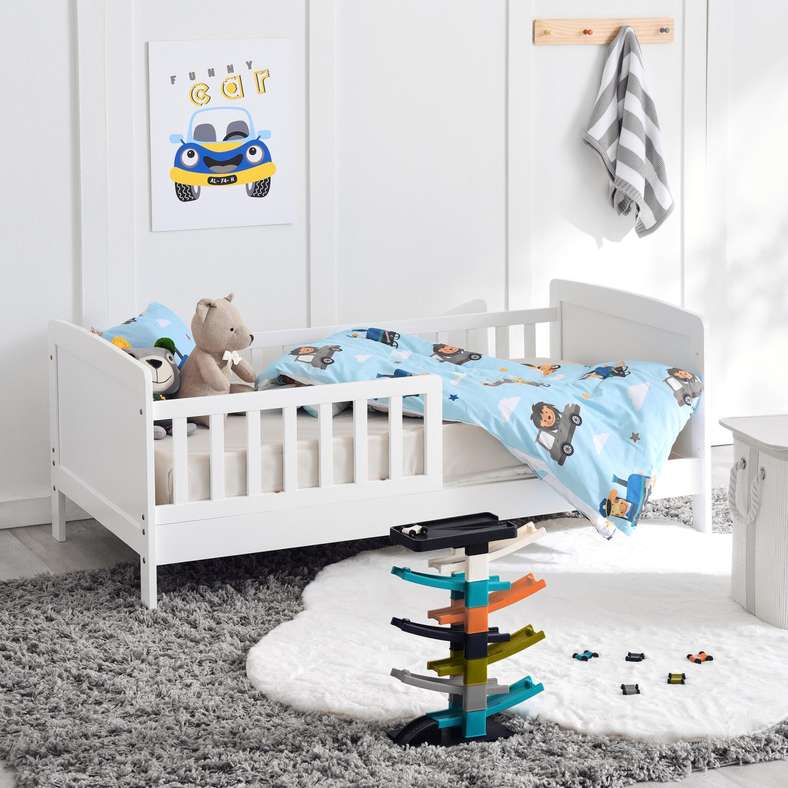 LINEN KIDS TODDLER BED 70X140 CM - WHITE ~ WHITE - 072QGF0800021