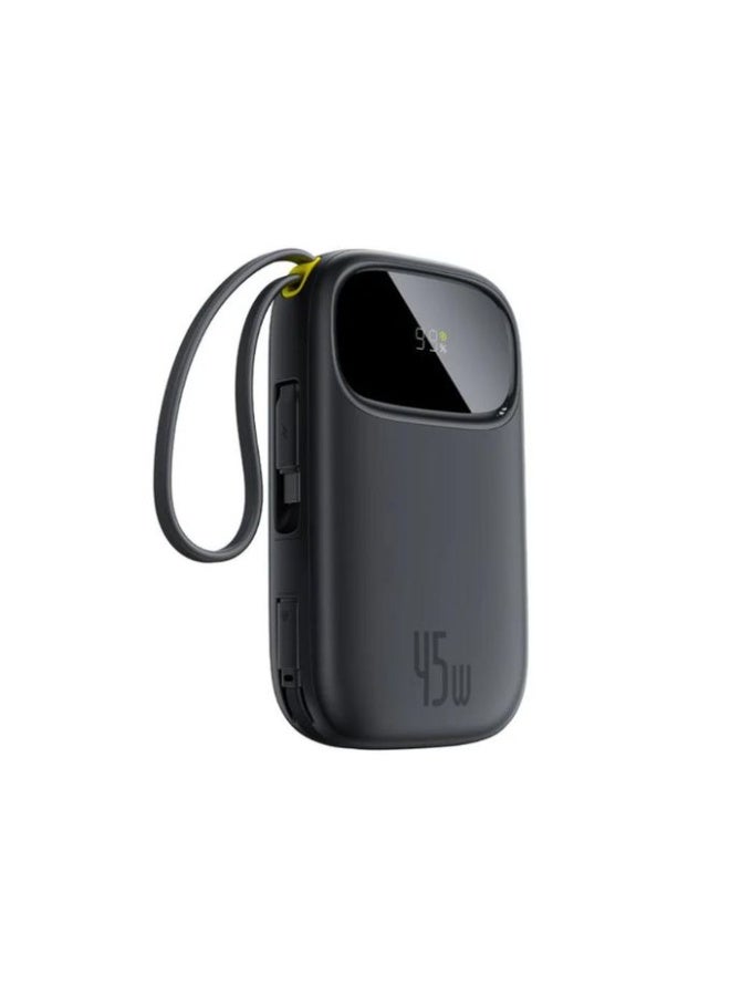 Baseus EnerFill FC31 Digital Display Power Bank With 2 Built-in USB-C Cables 10000mAh, 45W - Black black - Image 3