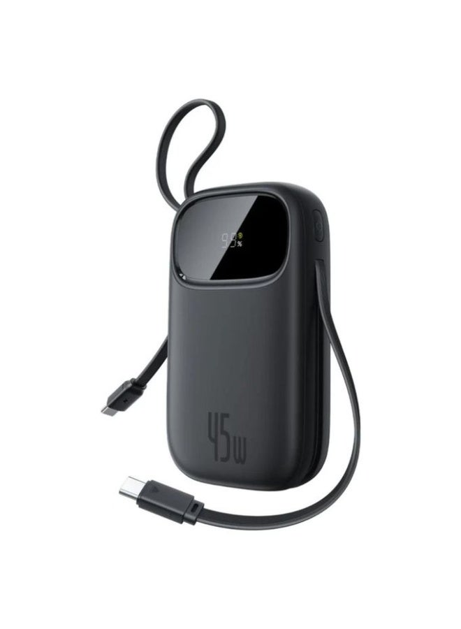 Baseus EnerFill FC31 Digital Display Power Bank With 2 Built-in USB-C Cables 10000mAh, 45W - Black black - Image 2