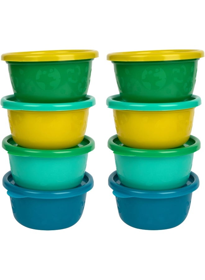 ذا فيرست ييرز The First Years GreenGrown Reusable Bowls with Lids, Toddler Snack Bowl, 8 Pack, Blue/Yellow/Green - Image 1