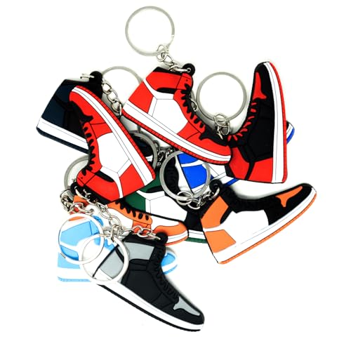 4Hrse - Retro Shoe Rubber Sneaker Keychains Birthday Party Favors Fun Gifts Hype Props Celebration Decoration Kids Mystery Goodie Bag Prizes (Retro Pack of 10) - Image 1