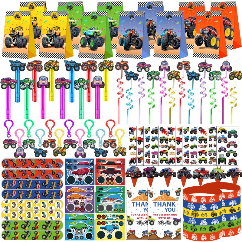 PLOUGVI 232 PCS Party Favors for Truck Birthday Decorations Supplies Truck Party Stuff for Party Goodie Bag Stuffer Pinata Filler Gifts - Image 2
