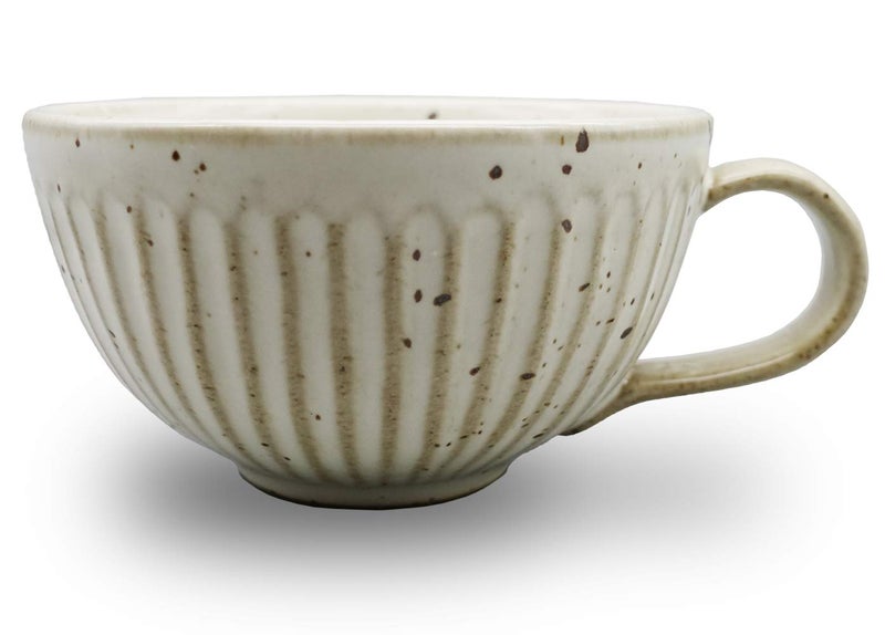 Bicrops Ceramic Retro Shaving Bowl Wide Mouth Large Capacity Shaving Mug Easier To Lather Offwhite 