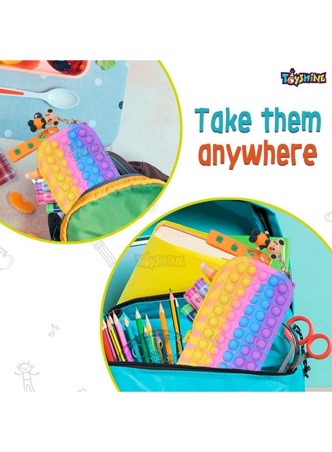 Toyshine Toyshine Pop Pencil Case Popping Fidget Toy Bag ,Push Bubble Silicone Sensory Cute School Supplies Large Capacity For Teen Girls Office Pen Case Women - ASSORTED COLOR - Image 4
