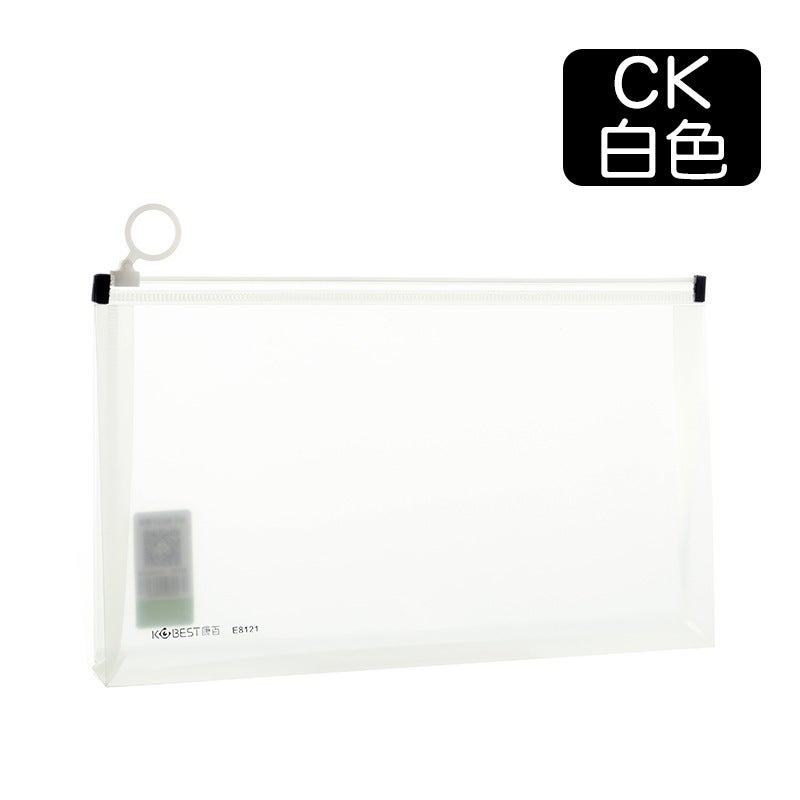 Generic KOBEST A4 Clear Document Bag A5 Zippered Office File Pouch CK-White-E8121 (Pack of 12) 