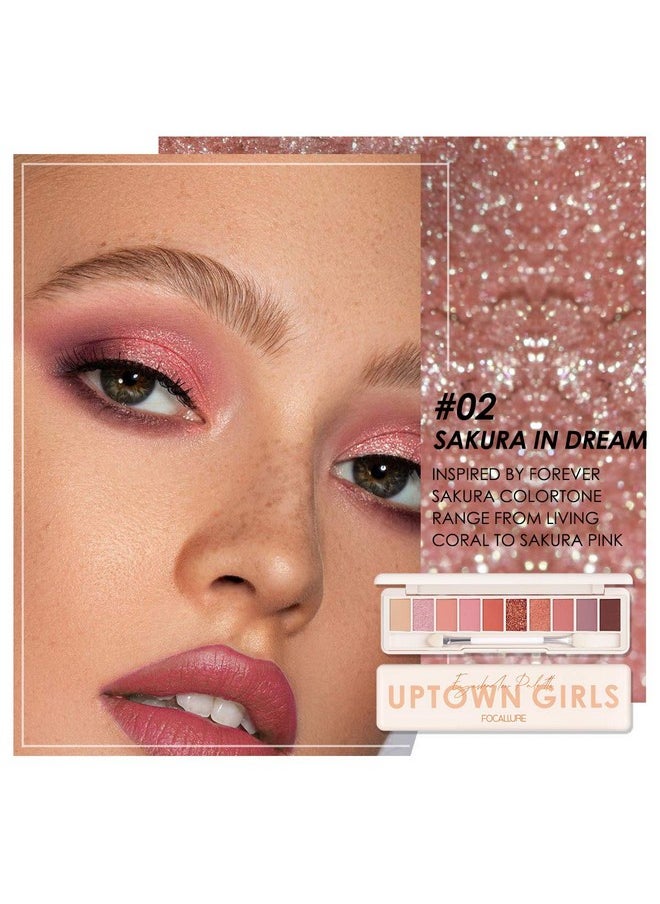 FOCALLURE - 10 Color Eyeshadow Palette, Highly Pigmented Eye Makeup Palette, Matte Shimmer Metallic Eye Shadow, Long Lasting Waterproof Makeup Pallet Cosmetics Gift, Sakura In Dream - Image 1