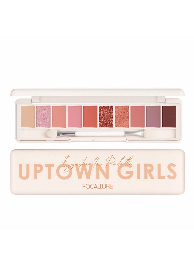 FOCALLURE - 10 Color Eyeshadow Palette, Highly Pigmented Eye Makeup Palette, Matte Shimmer Metallic Eye Shadow, Long Lasting Waterproof Makeup Pallet Cosmetics Gift, Sakura In Dream - Image 1