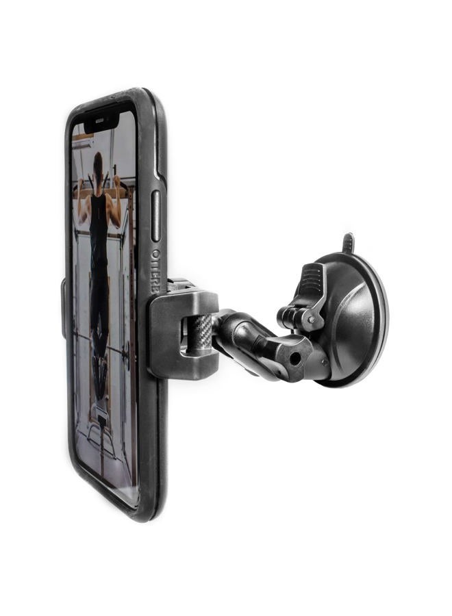 Quyee Universal Mirror Shower Phone Holder, Multi-Directional Dual 360 Degree Rotating Suction Cup Phone Wall Mount stand, Tiktok Youtube Vlog Video Recording Kit, airplane travel essentials accessories - Image 1