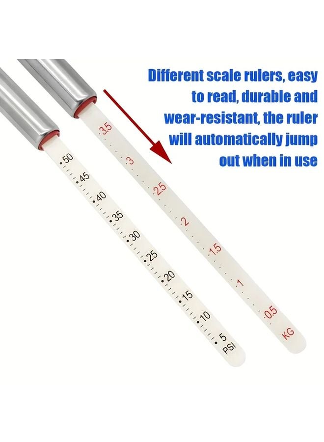 Digital Tire Pressure Gauge 5 50 PSI Silver Stainless Steel Pen for Car Motorcycle - Image 5