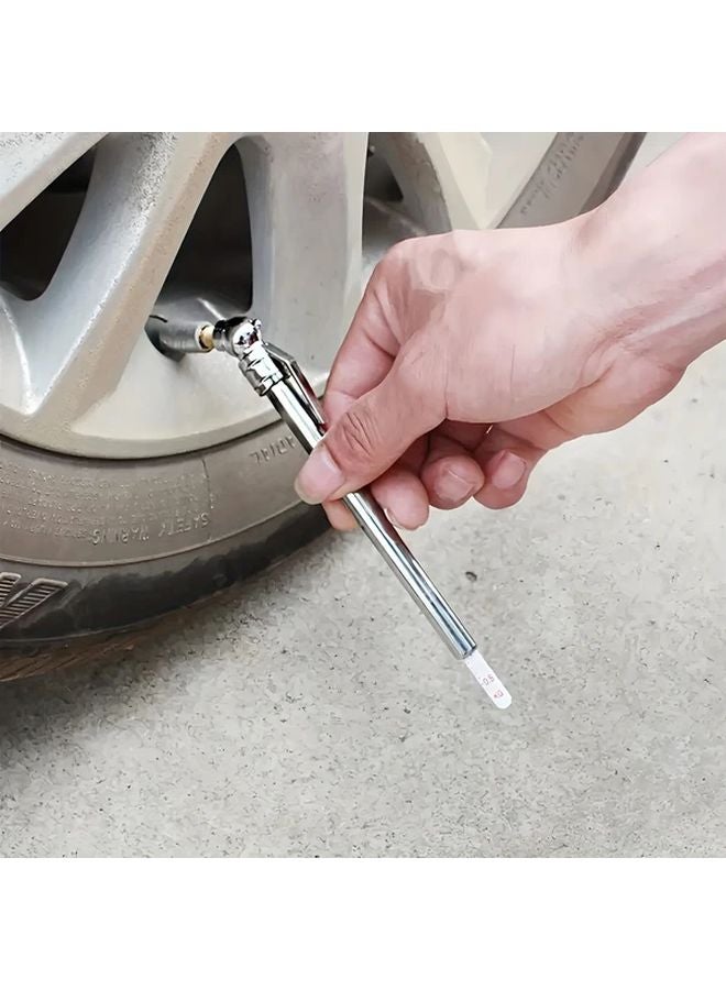 Digital Tire Pressure Gauge 5 50 PSI Silver Stainless Steel Pen for Car Motorcycle - Image 3