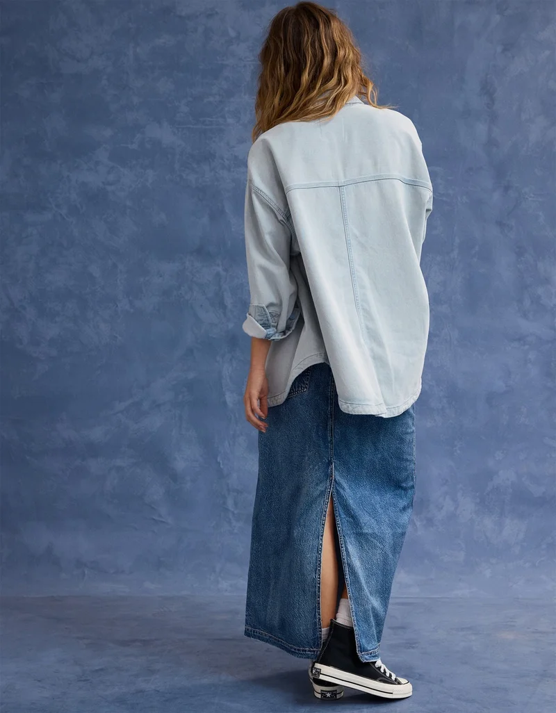 Aerie AE x Aerie Match Made In Denim Fleece Shacket