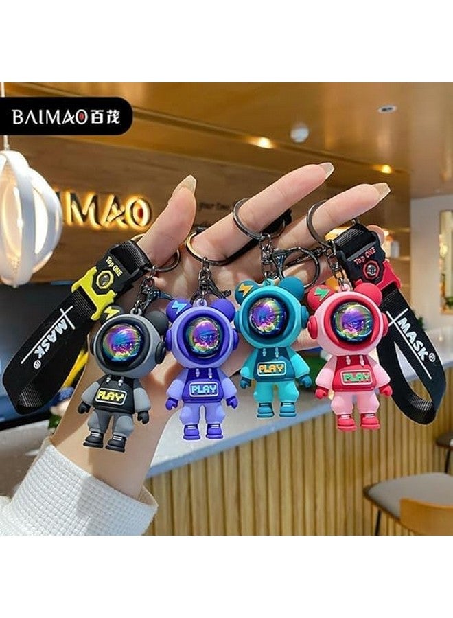 Sky Tech¬Æ Astronaut Keychain 3D Space Keychain for Men & Women Cute Cartoon Astronaut Pendant Key Ring with Pilot Bear Strap Creative Silicone Fashion Key Ring for Backpacks„ÄêColors as Per Stock„Äë - Image 3