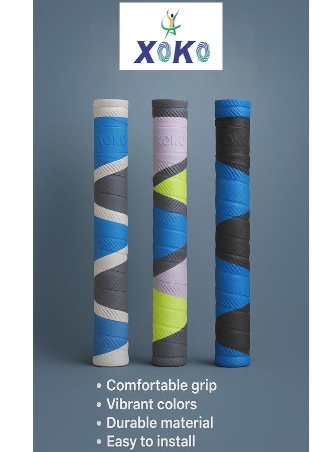 XOKO Premium Cricket Bat Grip, Rubber Cushioned with Chevron Pattern, Multiple Colours Available, Shock Absorbing Replacement Handle Grip with Wooden Cone - Image 5