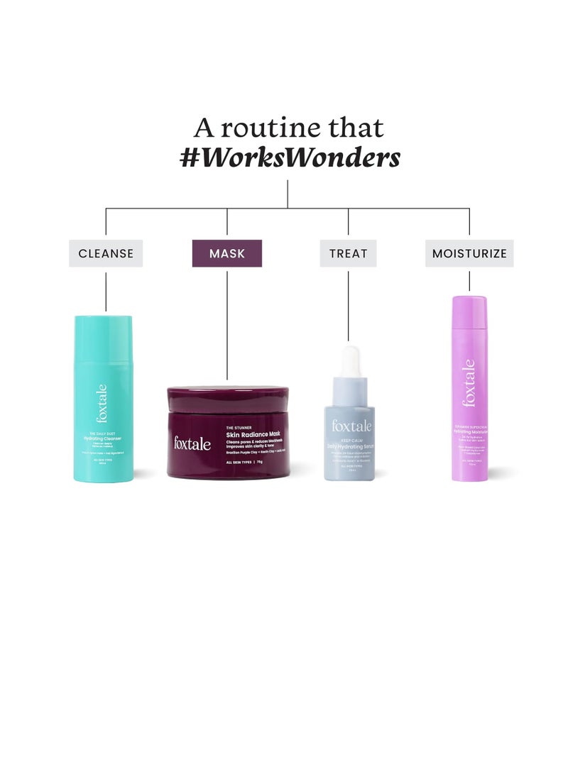 foxtale Face Mask for Glowing Skin Clay Mask with Lactic Acid for Tan Removal Reduction in Blackheads Instant Brightening  New Age Ubtan Face Pack for All Skin Types  Men and Women 75g - Image 5