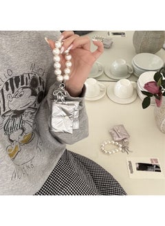 Star Down Jacket Flip Airpods Pro Earphone Case For Apple 2/3/4 Generation Wireless Bluetooth Protective Case-Color:Silver Star Cotton Bag + Pearl Chain-Applicable Models:Airpods 1/2 Generation