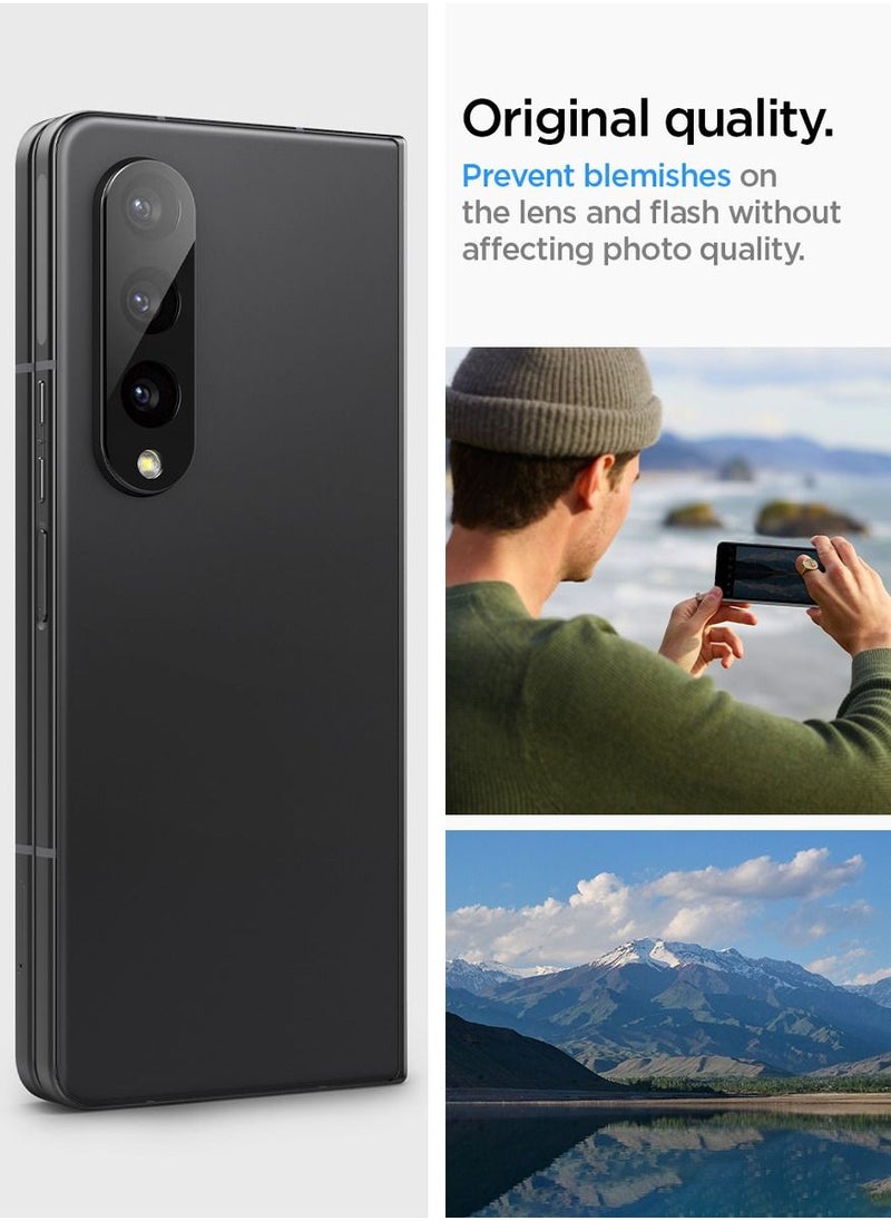 Spigen - Glastr Optik Camera Lens Screen Protector For Samsung Galaxy Z Fold 4 - Black [2 Pack] - Image 1