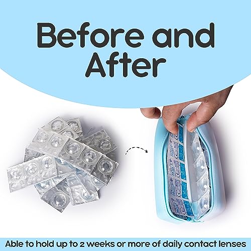 Visfresh Disposable Daily Contact-Lens Case Organizer, Travel-Friendly, Premium Quality, Water-Resistant Silicone Case with Clearly Labeled R & L, Storage up to 30 lenses (Blue) - Image 4