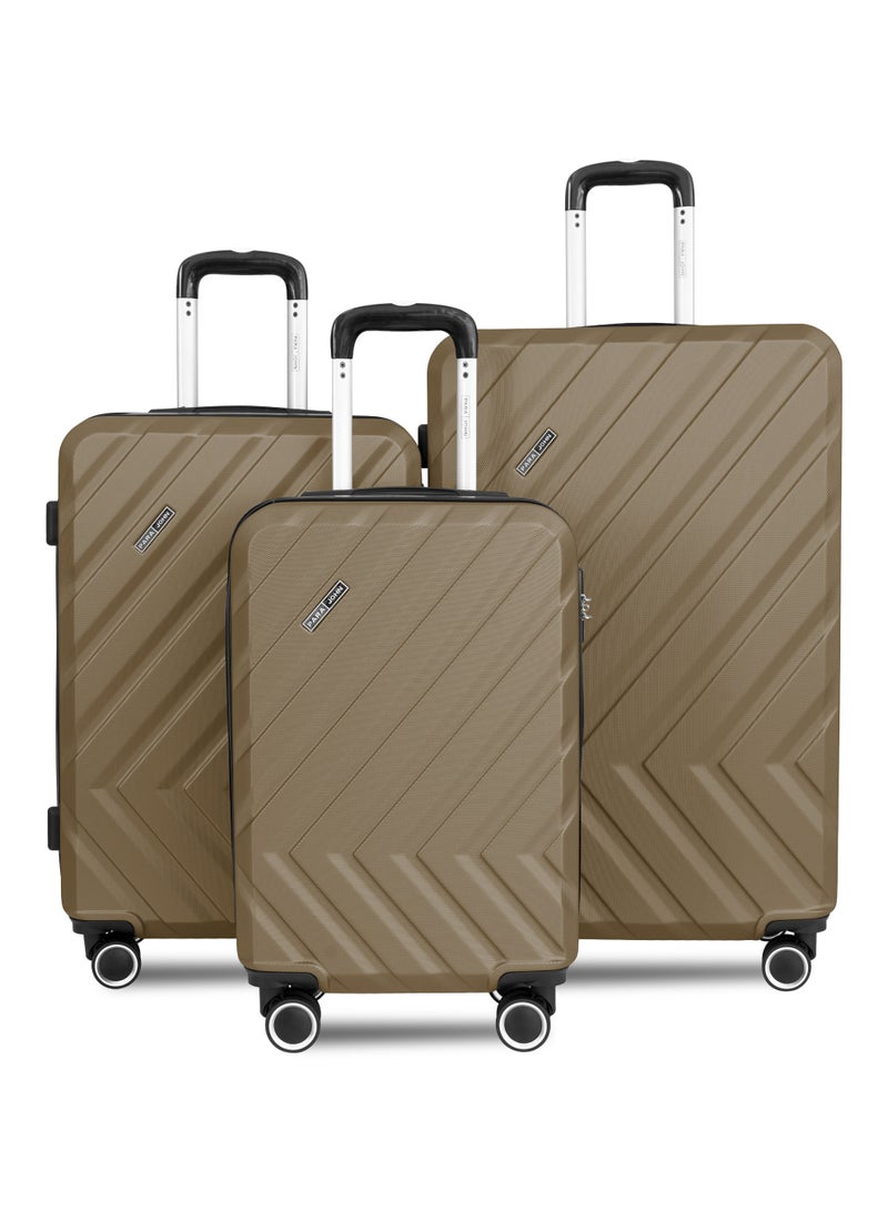 PARAJOHN Prisma Series Set of 3 Luggage | Lightweight Small 10KG, Medium 20KG & Large 30KG ABS 4 Wheels Trolley Hardsided Travel Suitcase - Gold - Image 1