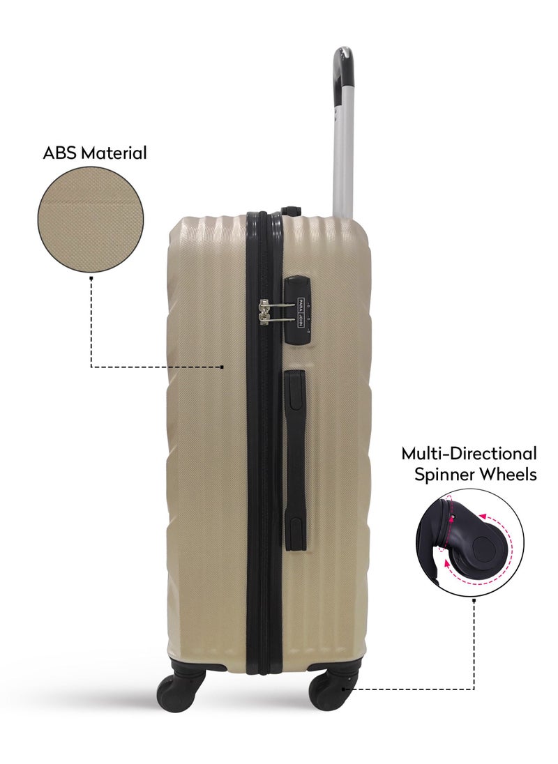PARAJOHN - Pablo 3-Piece ABS Hardside Spinner Luggage Trolley Set 20/24/28 Inch Gold - Image 1