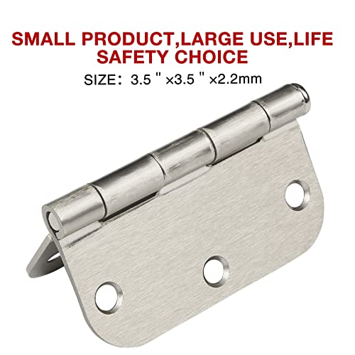 TDCHINGES 36 Pack Rounded Brushed Nickel Door Hinges 3.5 Inch x 3 ½" 5/8" Radius 3 1/2" Satin Hinge Flat Bifold Easy Install for Bed Room Pantry Clean Glass Glass French Interior Wood Doors,Table,Hardware - Image 4