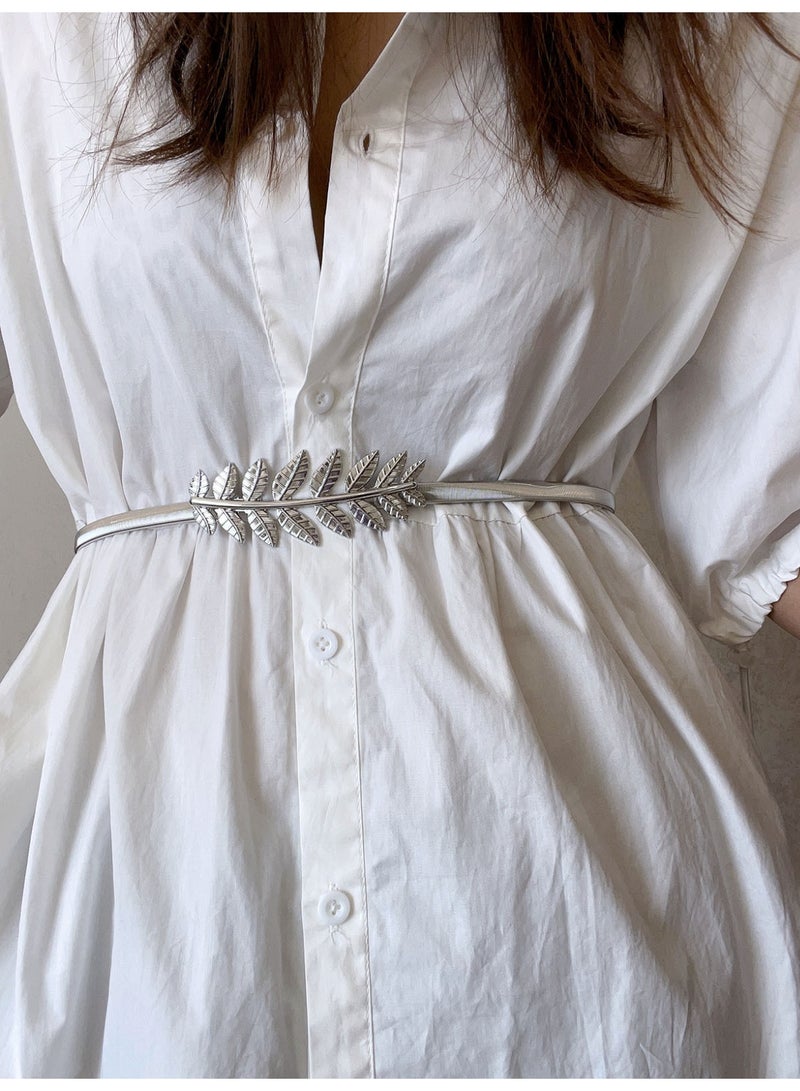 حزام خصر نسائي معدني نحيف معدني حزام خصر نسائي معدني مرن على شكل سلسلة معدنية - Image 2