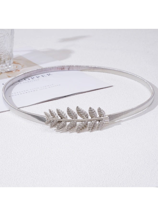 حزام خصر نسائي معدني نحيف معدني حزام خصر نسائي معدني مرن على شكل سلسلة معدنية - Image 1