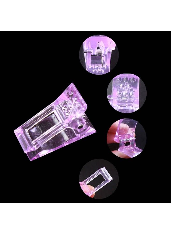 VNC 10 Pcs Nail Tips Clip Purple Color For Quick Building Polygel Nail Forms Nail Tip Clips For Polygel Nail Extension Forms Uv Led Builder Clamps Diy Manicure Nail Art Tool - Image 3
