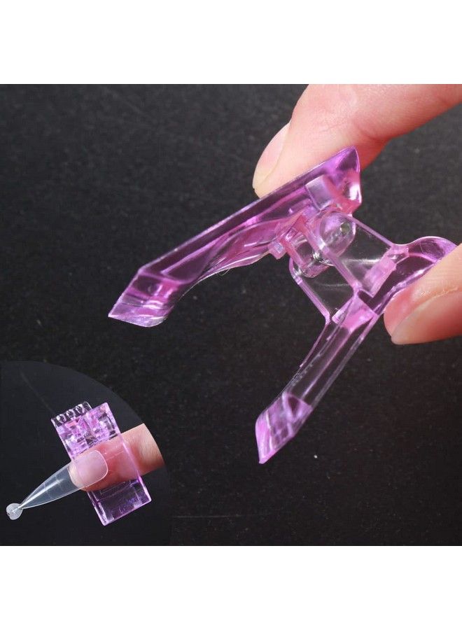 VNC 10 Pcs Nail Tips Clip Purple Color For Quick Building Polygel Nail Forms Nail Tip Clips For Polygel Nail Extension Forms Uv Led Builder Clamps Diy Manicure Nail Art Tool - Image 5