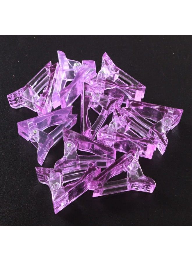VNC 10 Pcs Nail Tips Clip Purple Color For Quick Building Polygel Nail Forms Nail Tip Clips For Polygel Nail Extension Forms Uv Led Builder Clamps Diy Manicure Nail Art Tool - Image 4