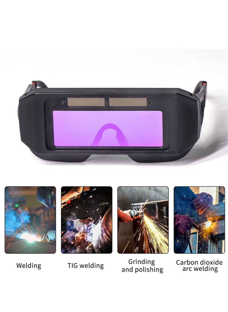 Generic - Auto Darkening Welding Goggles - Solar Powered Safety Glasses with Adjustable Shade, Sensors for TIG, MIG, MMA, and Plasma Welding - Protective Welder Face Mask with Eye Shield. - Image 1