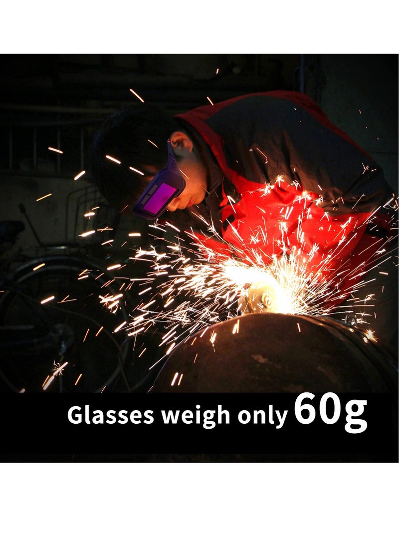 Generic - Auto Darkening Welding Goggles - Solar Powered Safety Glasses with Adjustable Shade, Sensors for TIG, MIG, MMA, and Plasma Welding - Protective Welder Face Mask with Eye Shield. - Image 1
