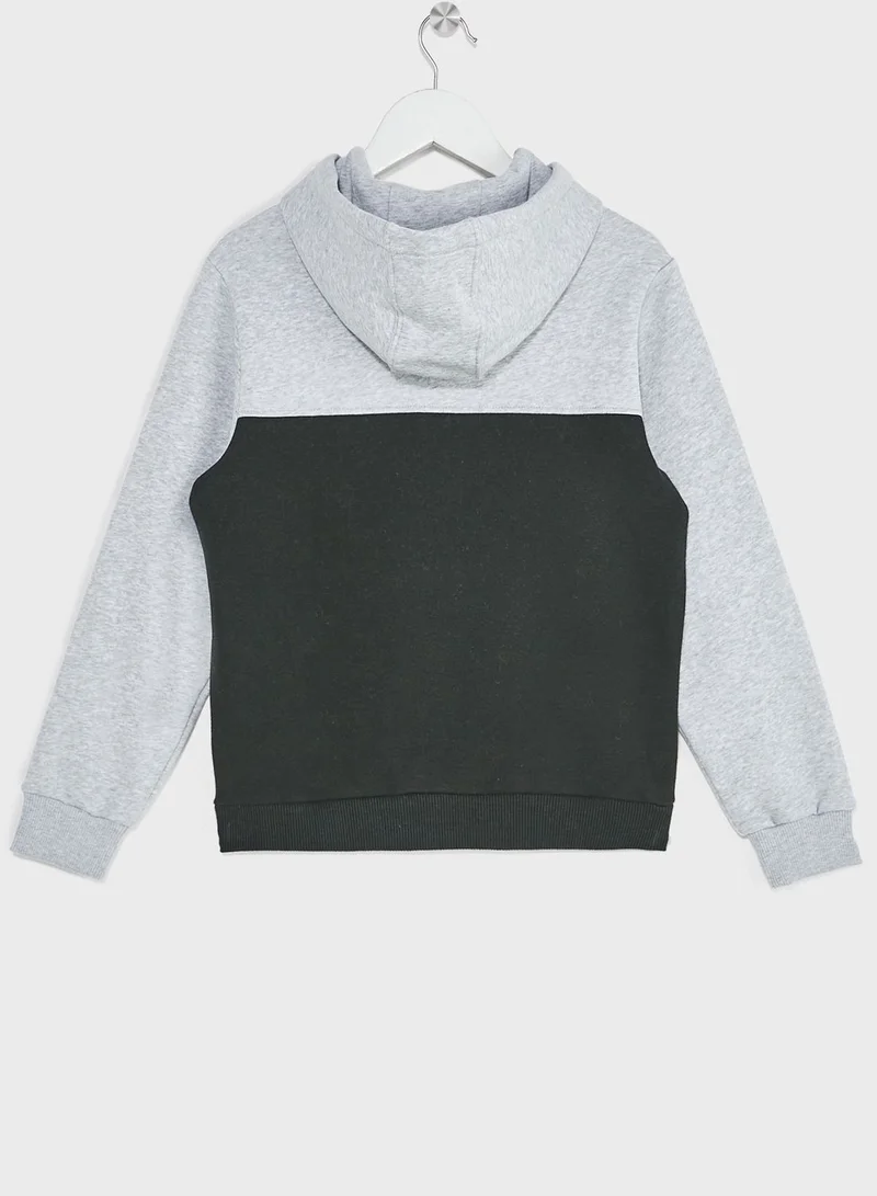LACOSTE Kids Color Block Logo Hoodie