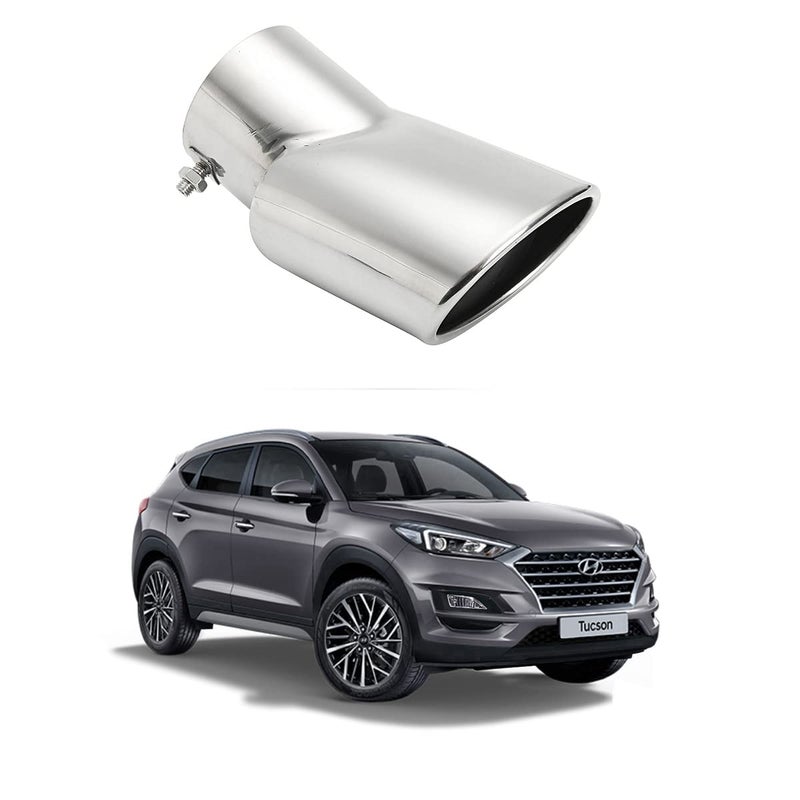 Oshotto Stainless Steel SS-009 Car Exhaust Muffler Silencer Cover Compatible with Hyundai Tucson (Chrome) - Image 1