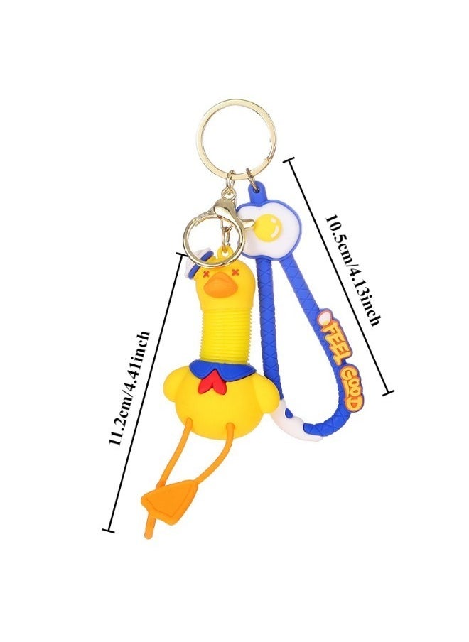 SenRan SenRan 1PC Stretchy Neck Sailor Duck Keychain - Trendy Fidget Toy & Quirky Gift, Ideal Stress-Reliever Key Ring for Fun Lovers  - Image 2