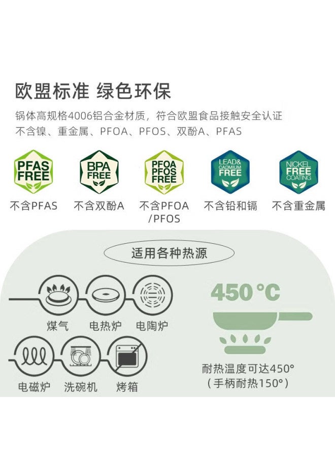 Tvs Italy Imported Saino Ceramic Non-stick Frying Pan Wok Flat Bottom Steak Pan Cooking Pan Gift 24cm - Image 2