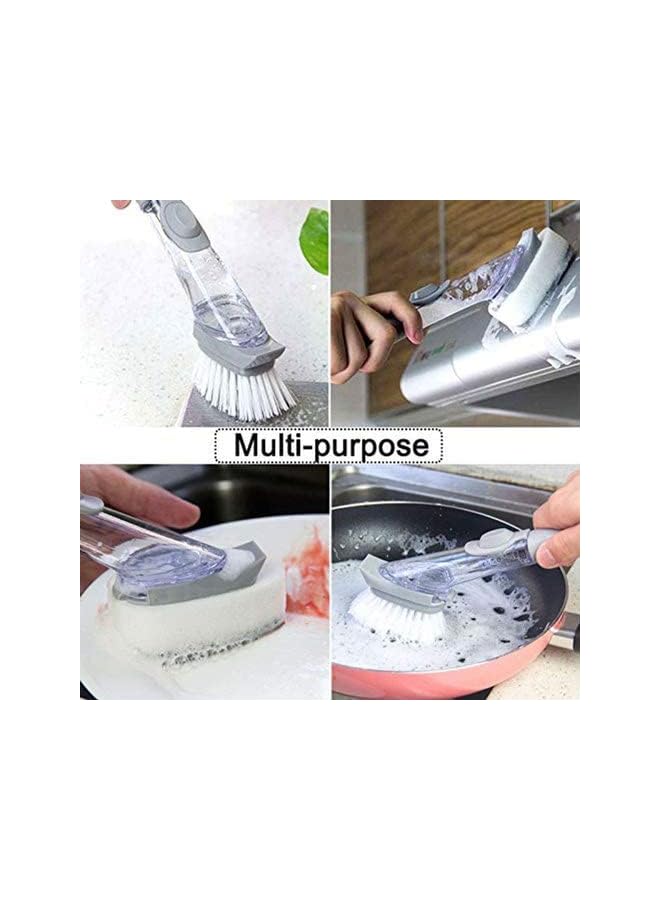 Zaboon Brush Soap Dispensing Dish Scrubber Washing Brush With Soap Dispenser Kitchen Brush With Refillable Liquid Container Removable Wash Head Washing Brush - Image 3