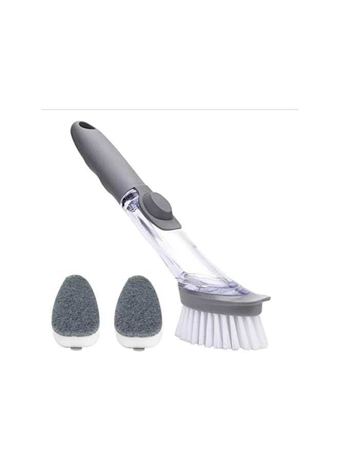 Zaboon Brush Soap Dispensing Dish Scrubber Washing Brush With Soap Dispenser Kitchen Brush With Refillable Liquid Container Removable Wash Head Washing Brush - Image 2