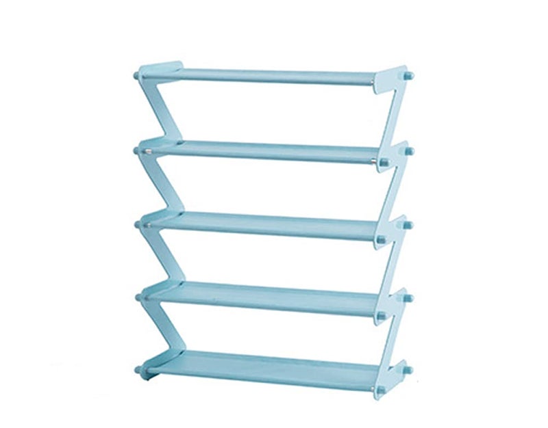 GTC ® Z Type 5 Layer Plastic Lightweight Space Saving Shoe Organizer Rack (S 353-15, Blue, 47.5x19x60.5cm) - Image 1