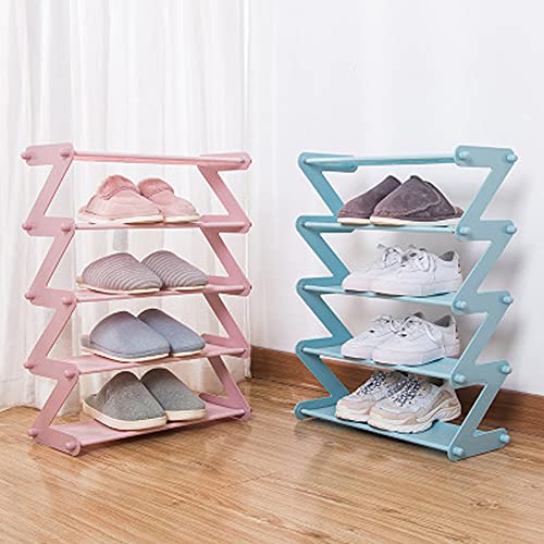 GTC ® Z Type 5 Layer Plastic Lightweight Space Saving Shoe Organizer Rack (S 353-15, Blue, 47.5x19x60.5cm) - Image 2