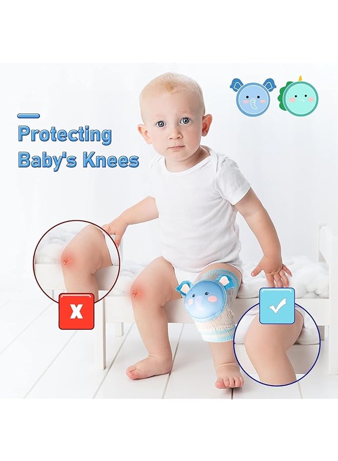 erorex 2 Pairs Small Baby Knee Pads For Crawling Infant Leg Warmer Adjustable Cotton Knee Pads For Toddlers - Image 2