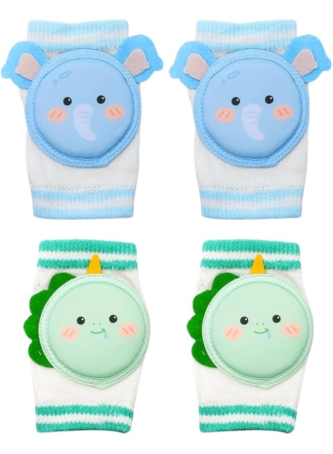 erorex 2 Pairs Small Baby Knee Pads For Crawling Infant Leg Warmer Adjustable Cotton Knee Pads For Toddlers - Image 1