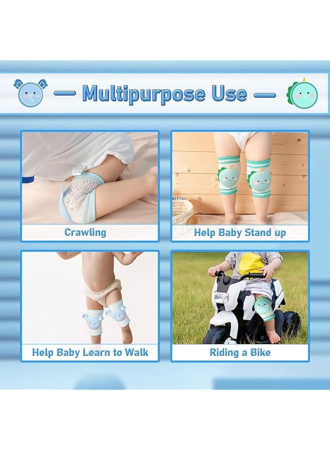 erorex 2 Pairs Small Baby Knee Pads For Crawling Infant Leg Warmer Adjustable Cotton Knee Pads For Toddlers - Image 4