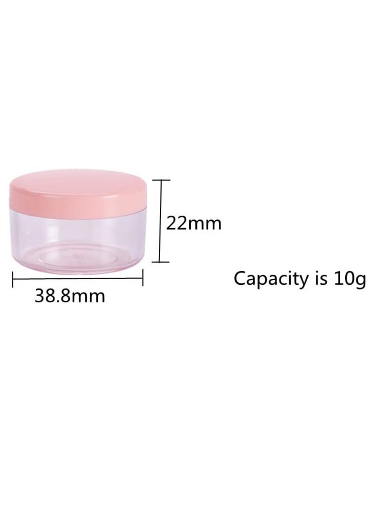 علب مستحضرات التجميل القابلة لإعادة الاستخدام ، 18 جولة حاوية بلاستيكية شفافة واسعة الفم السفر ، فارغة مانعة للتسرب - Image 2