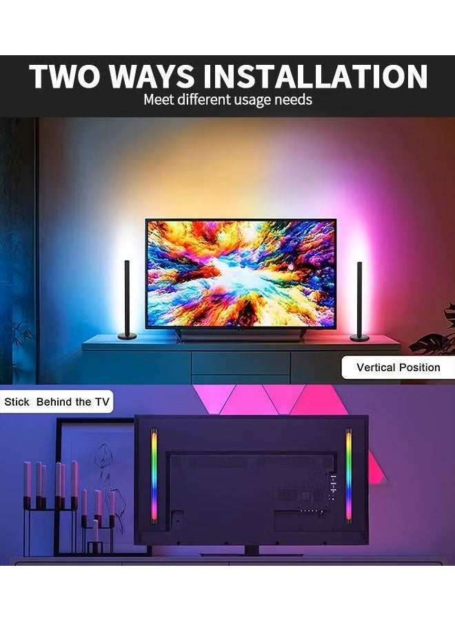 LED زاوية مصباح الطابق,RGB لون تغيير مصباح الطابق مع مزامنة الموسيقى,نوع الربط الوقوف ضوء المزاج مع التحكم عن بعد والتطبيق, لغرفة المعيشة غرفة الألعاب غرفة النوم الأسود 120x10 سم - Image 4